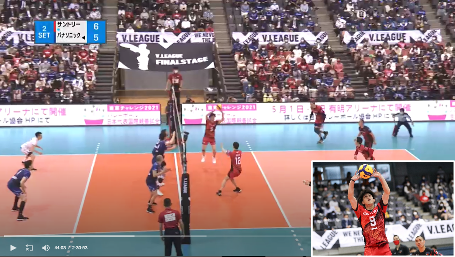 2021-22 V.LEAGUE公式試合のひかりＴＶでの配信と“推しカメラ”映像化を支援